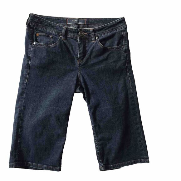 Tommy Bahama Womens Marin Denim Jeans Kickers Bermuda Shorts Size 4 14” Insm EUC - Picture 1 of 11
